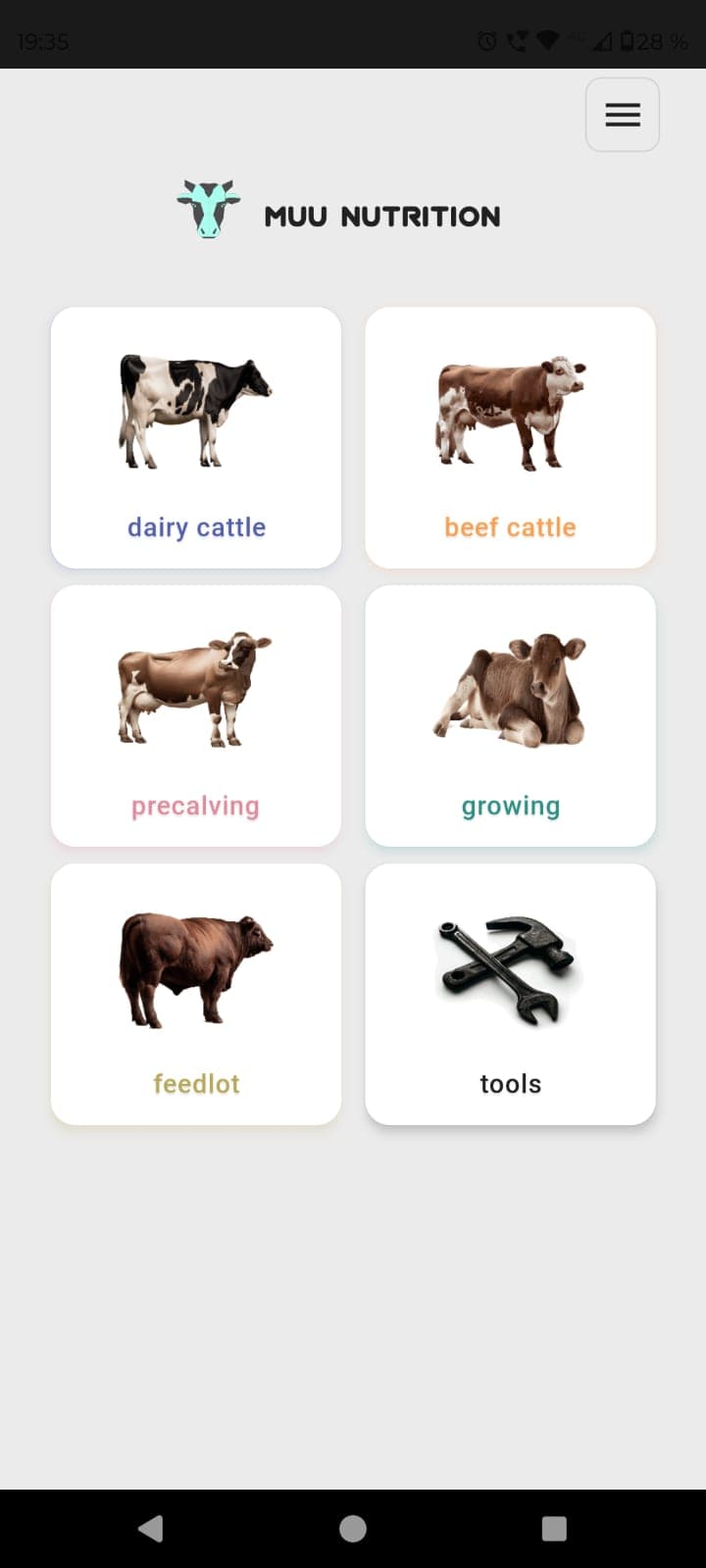 MUU Cattle App Preview - Home